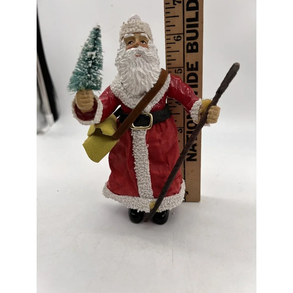 Clothtique Santa Christmas Tree Staff Satchel 6.5